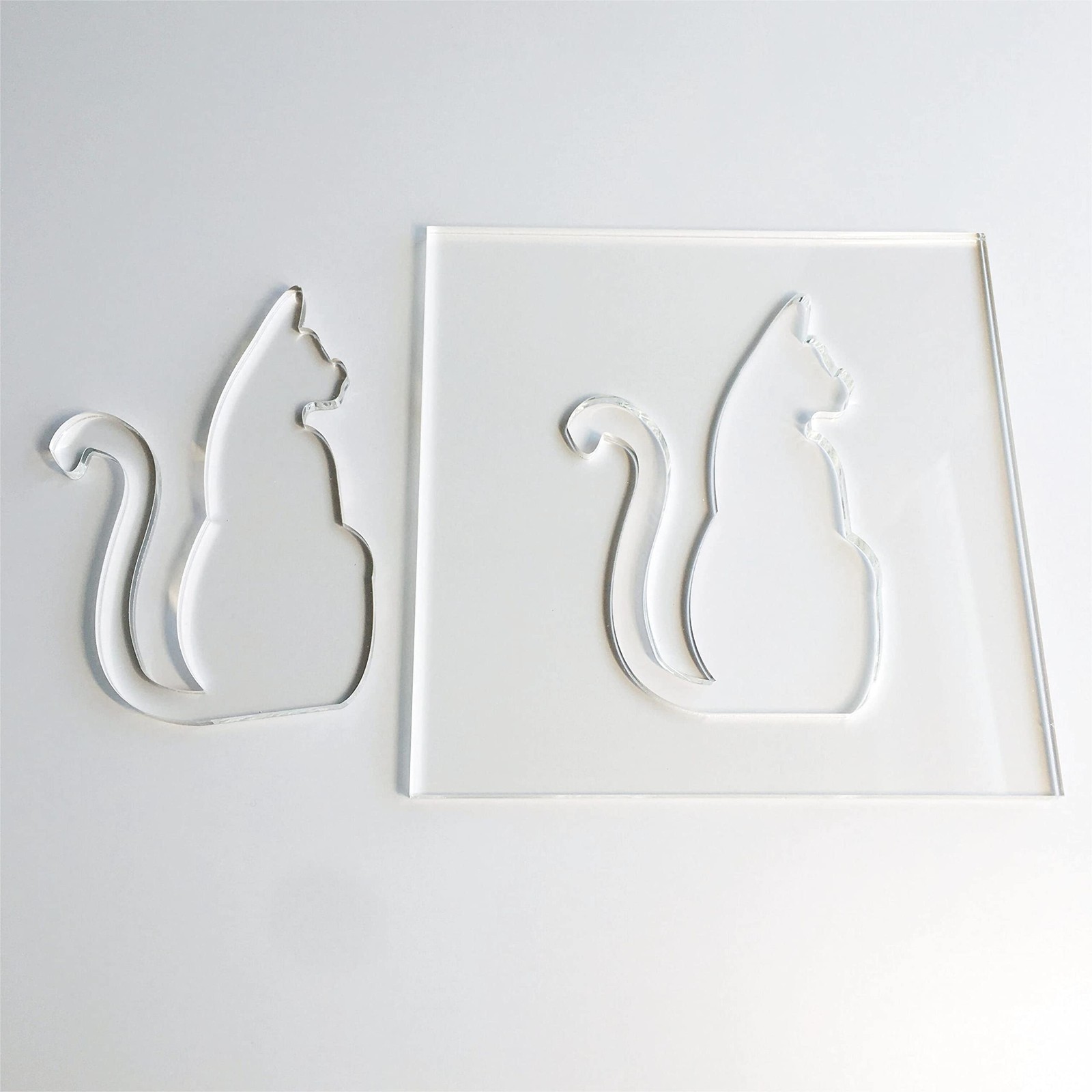 Cat Clear Acrylic Template Woodworking Router Trace Stencil Craft Guide Tool