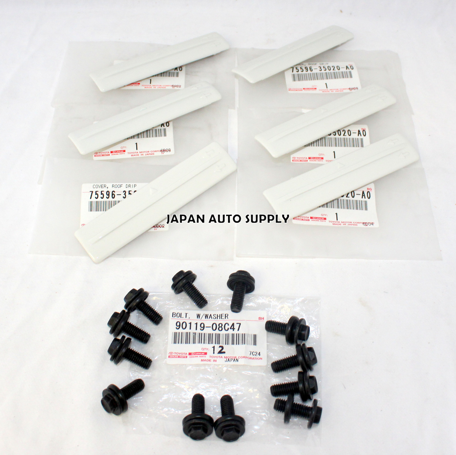 OEM GENUINE TOYOTA  07-14 FJ Cruiser WHITE ROOF RACK REMOVAL COVERS W/BOLTS 18pc