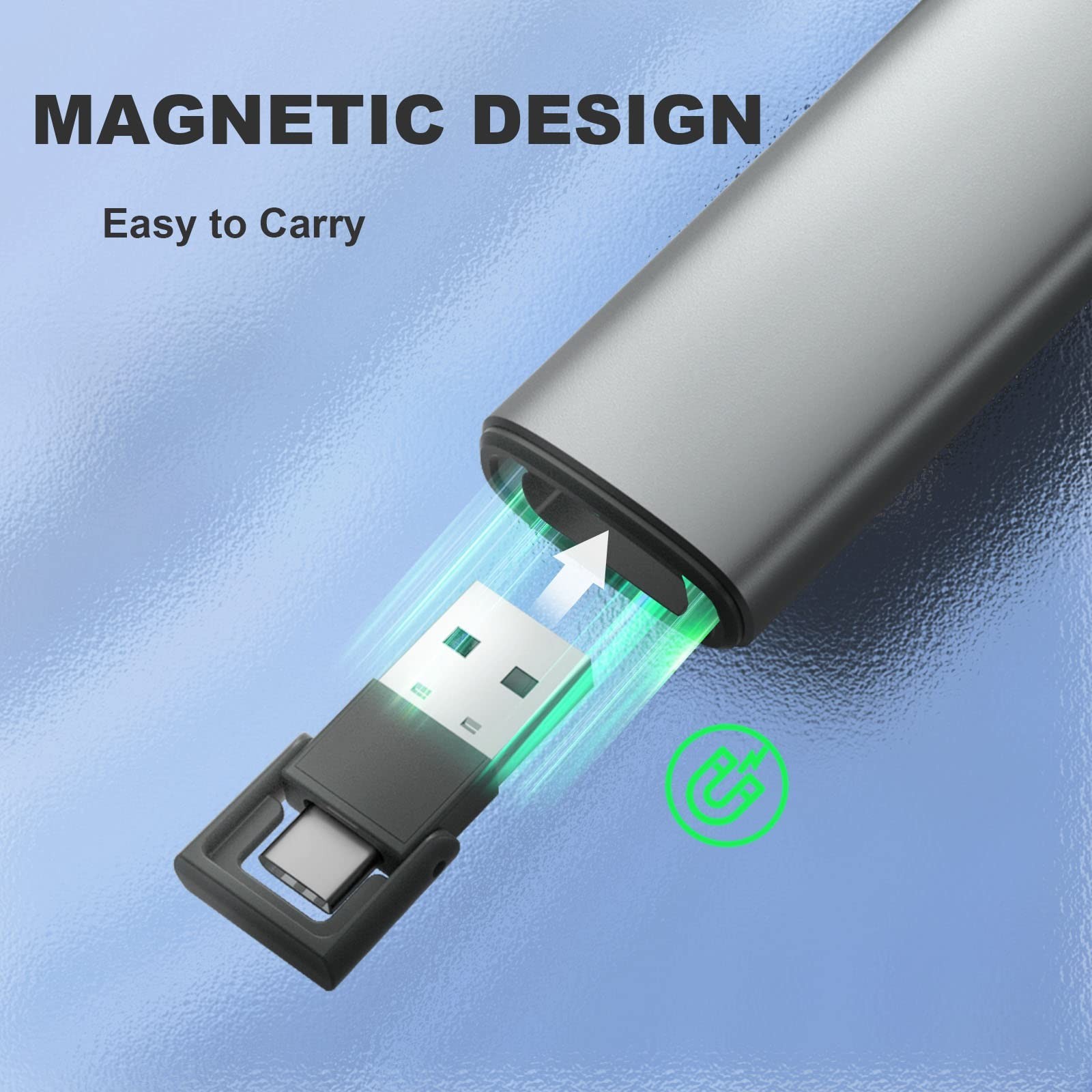 Rechargeable Green Laser Pointer Clicker for PowerPoint & Google Slides - USB-A/
