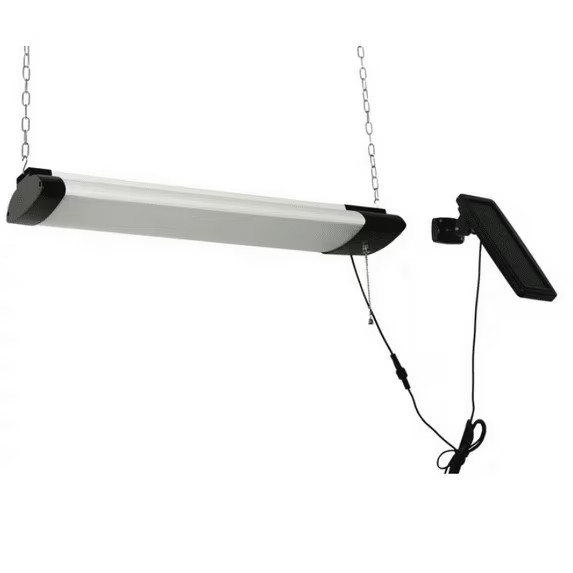 Hyper Tough 1000 Lumen Adjustable Solar LED Shop Light with Polycrystalline Pane