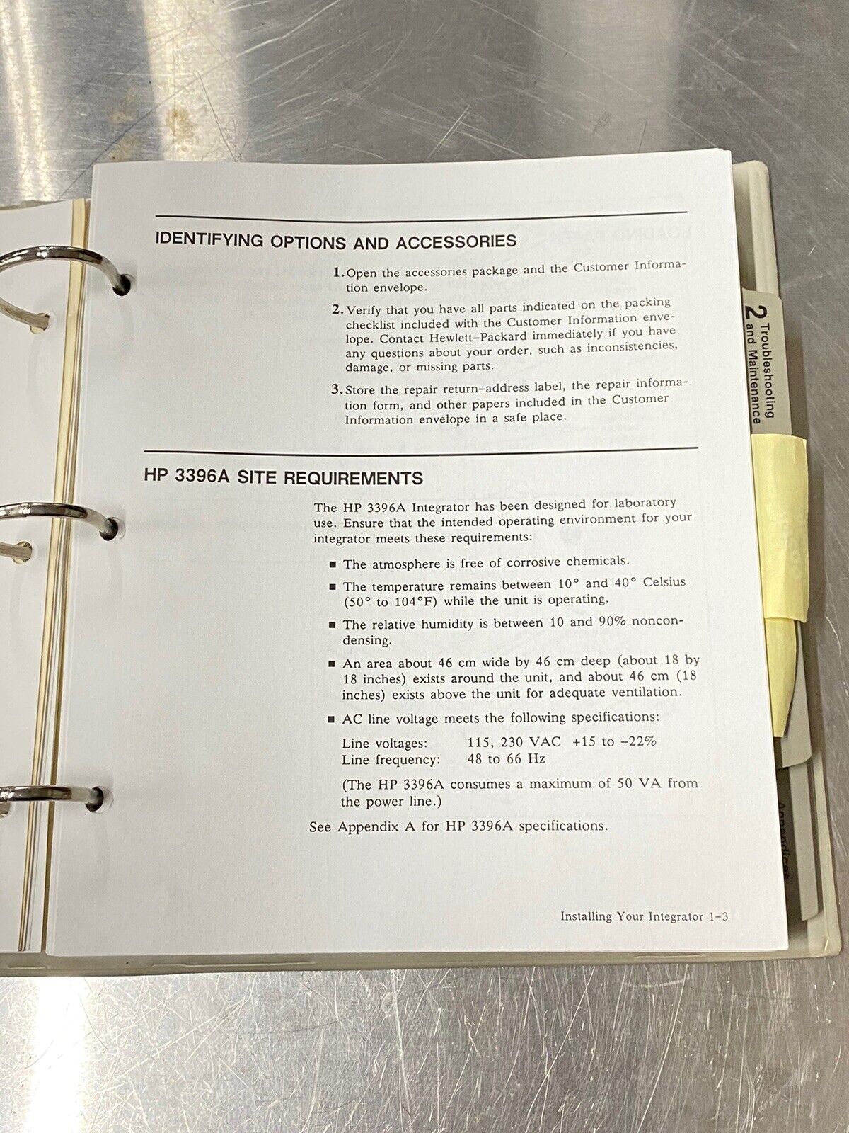 Hewlett Packard HP 3396A Integrator - Users Guide / Instruction Manual
