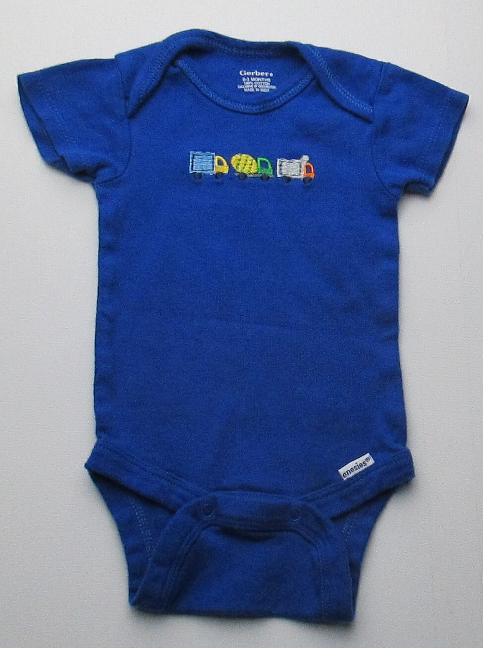 Infant Baby Boys 0-3 Months Gerber Blue Construction Truck Shirt