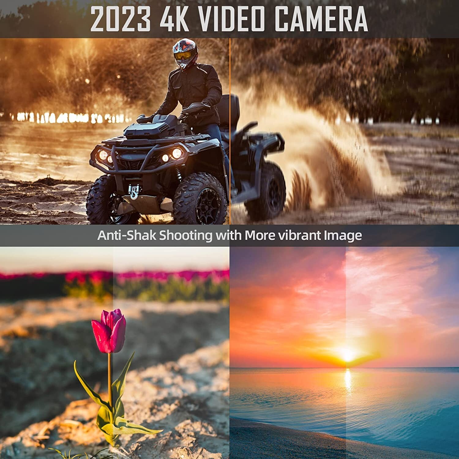 4k Digital Camera 48MP 16X W/ Vlogger Kit Microphone Remote Control Tripod Grip