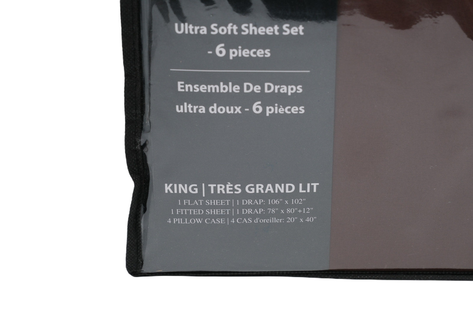 Home Beyond King Sheet Set 6pc Ultra Soft Brown 100% Polyester Deep Pocket