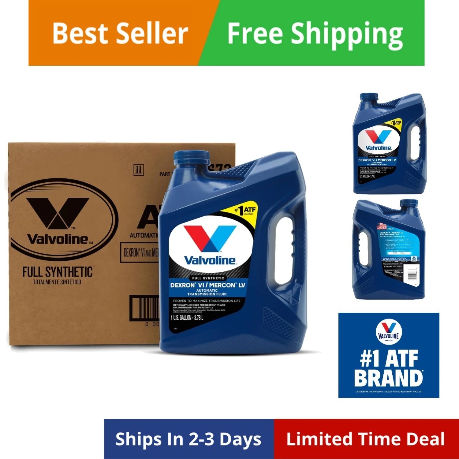 DEXRON VI/MERCON LV ATF Full Synthetic Automatic Transmission Fluid 1 GA, Cas...