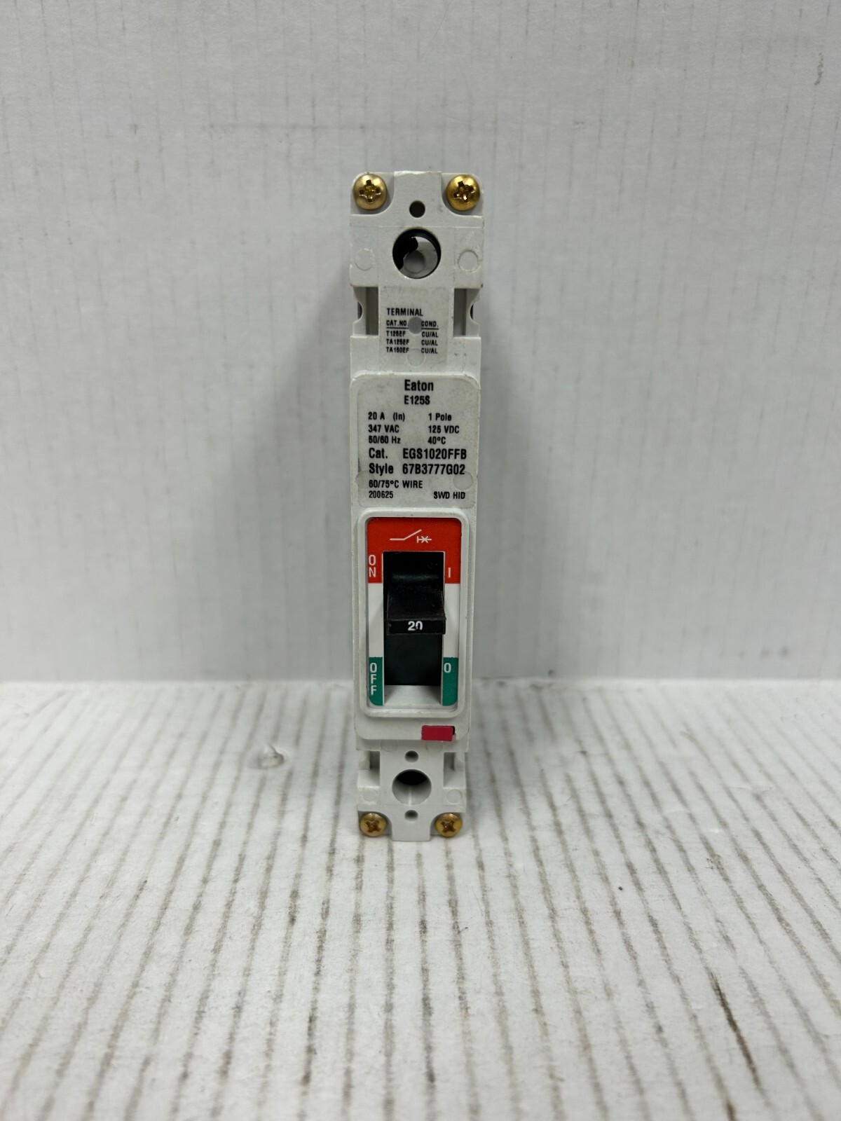 NEW TAKEOUT EATON EGS1020FFB 1P-20A-347VAC *SHIPS SAME DAY UPS*