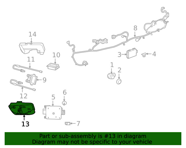 Genuine GM Rear Closure Hands Free Module Bracket 84637122