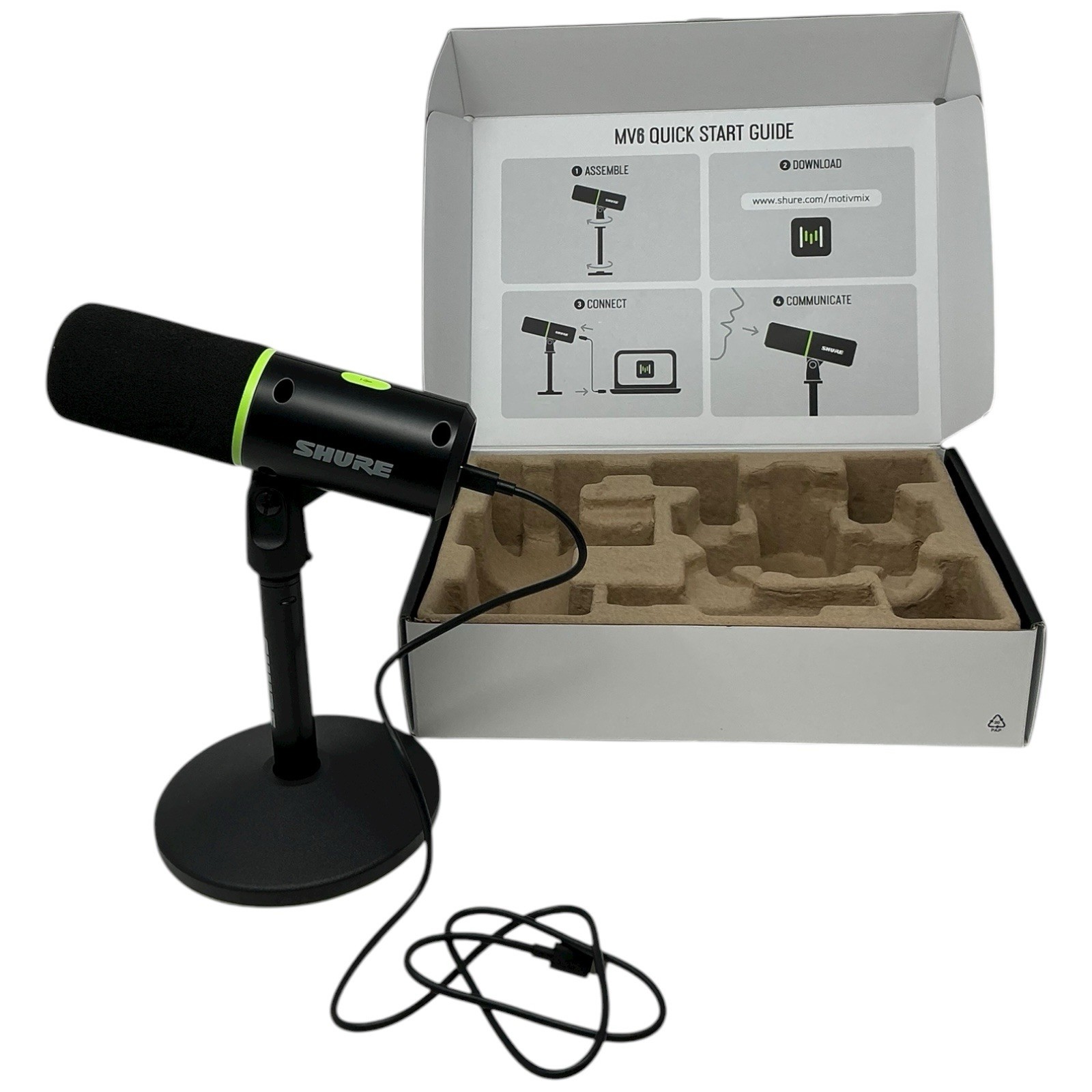Shure MV6 Gaming Microphone, Dynamic USB PC Mic for Video Games & Streaming