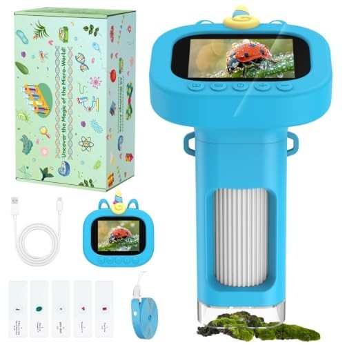 Portable Handheld Digital Microscope for Kids - Mini Digital Kids Microscope Kit