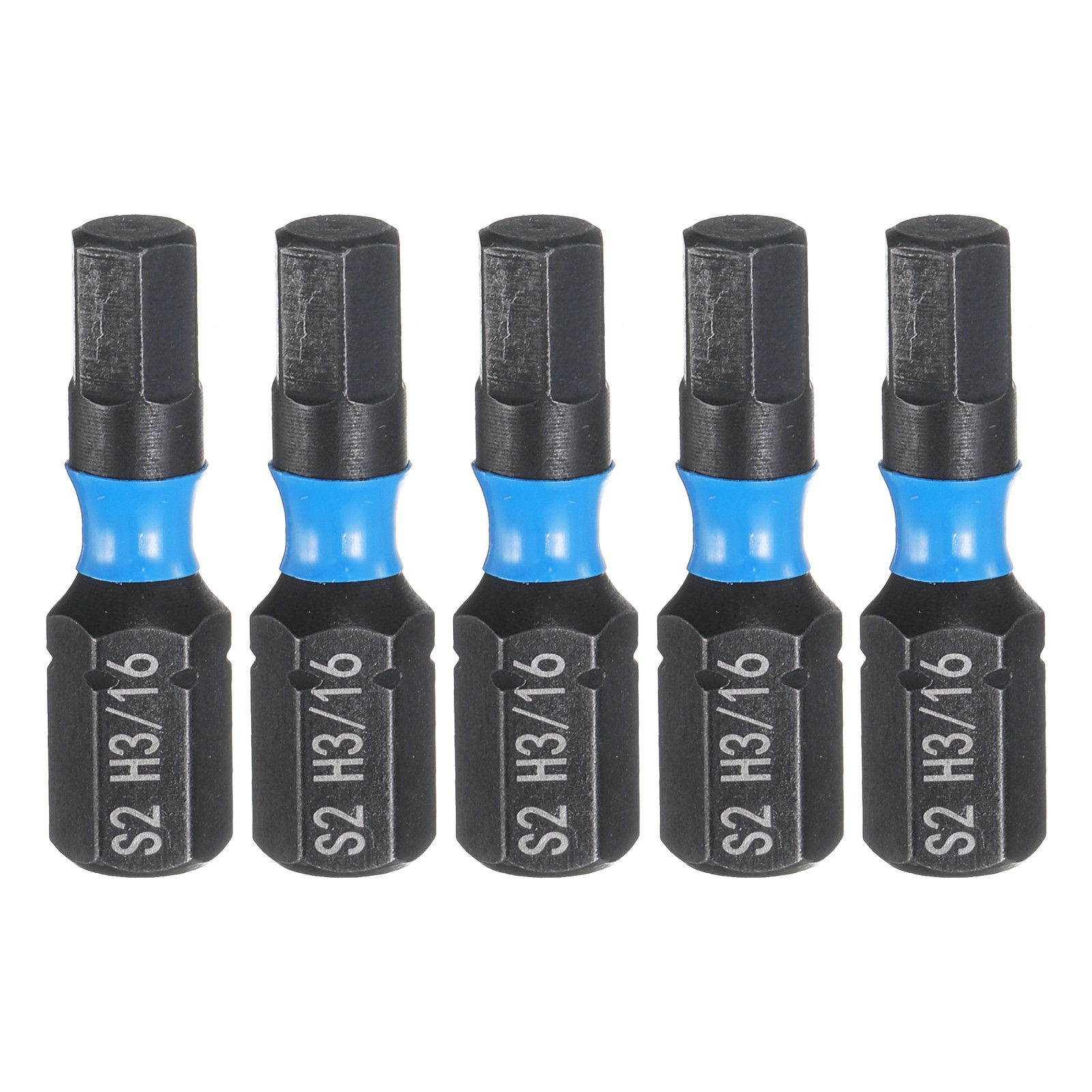 5pcs H3/16 Magnetic Hex Screwdriver Bit 1/4" Hex Shank 25mm/1" Length S2 Steel