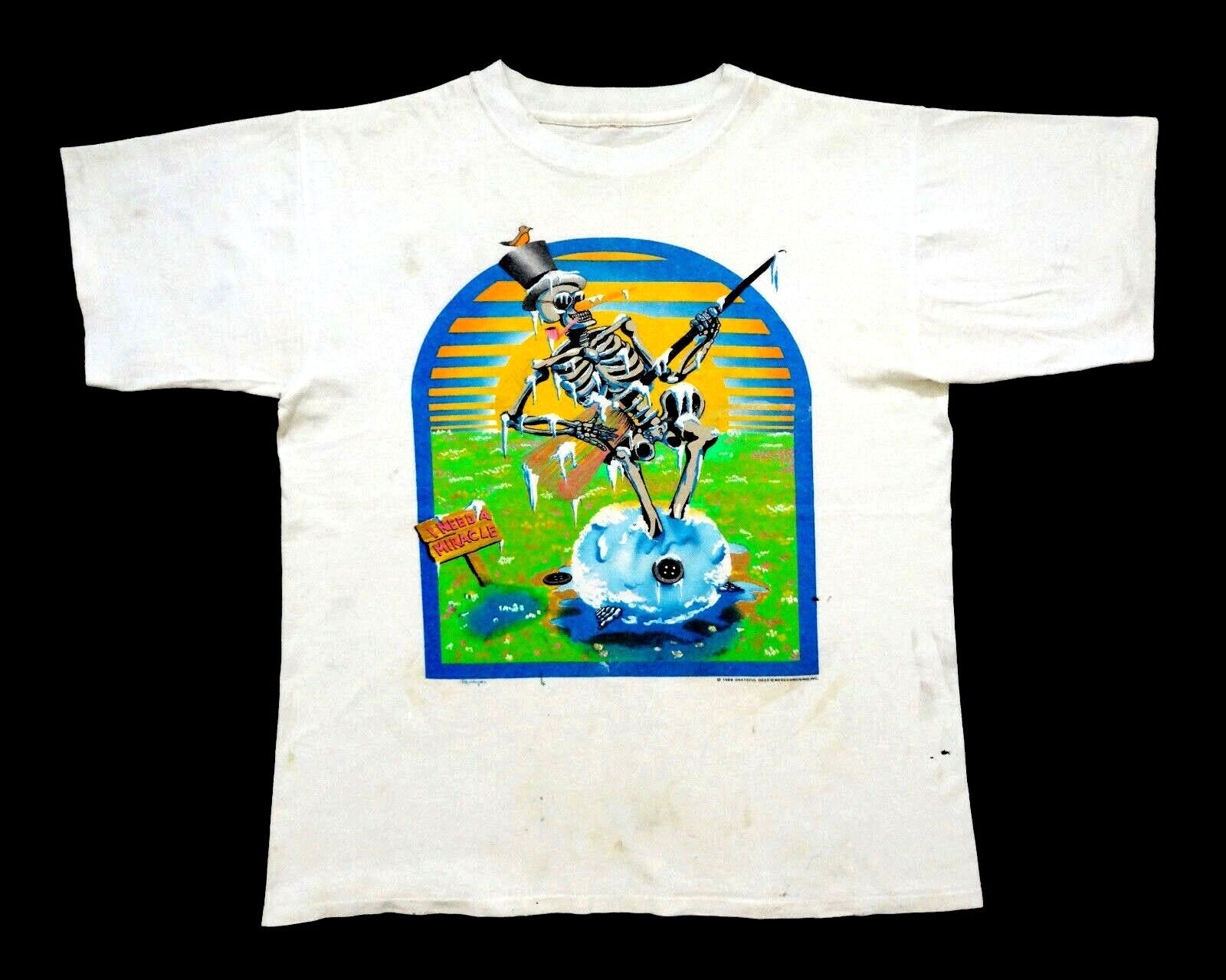Grateful Dead Shirt T Shirt Vintage 1989 Spring Tour Guitar Snowman Art GDM XL
