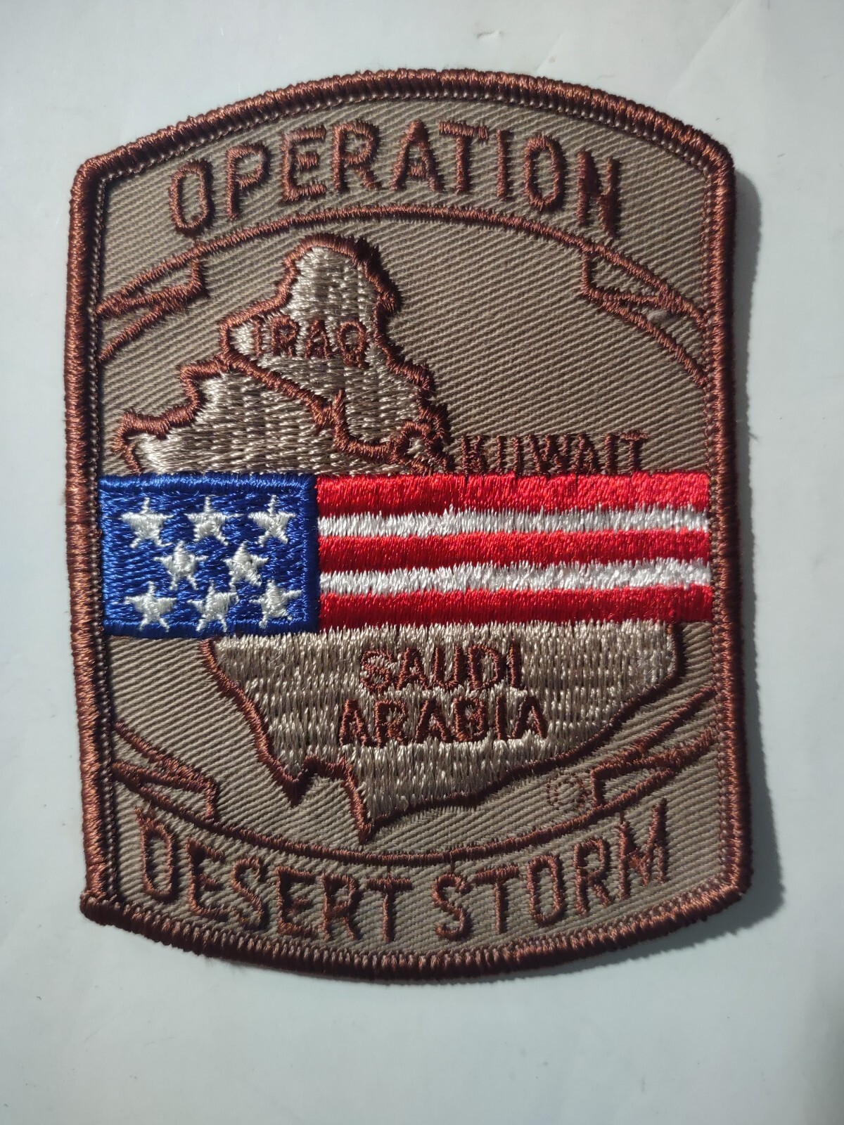 MILITARY PATCH OPERATION DESERT STORM IRAQ KUWAIT SAUDI ARABIA 4"x3"