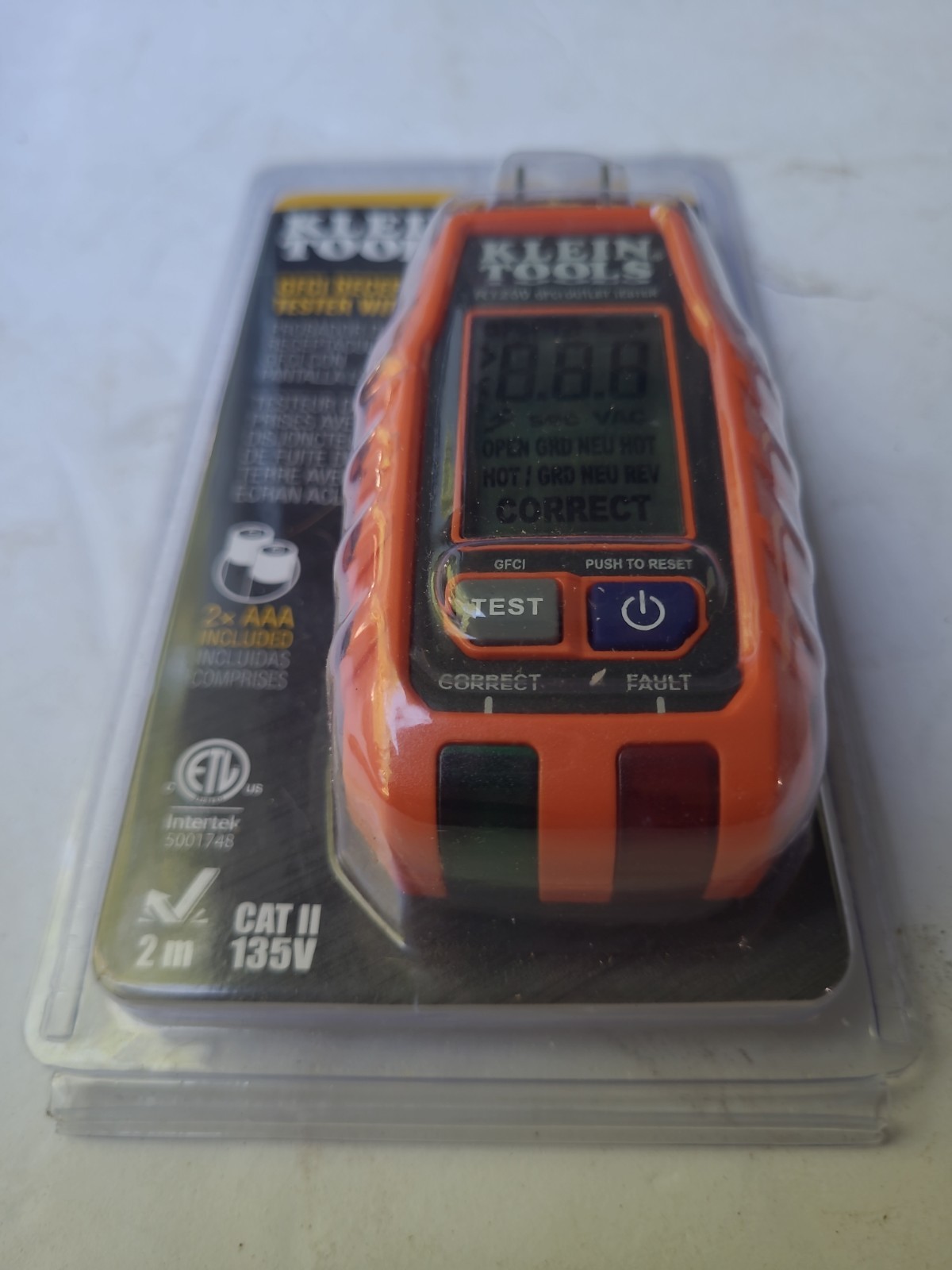 Klein Tools GFCI Electrical Outlet Tester with LCD Display