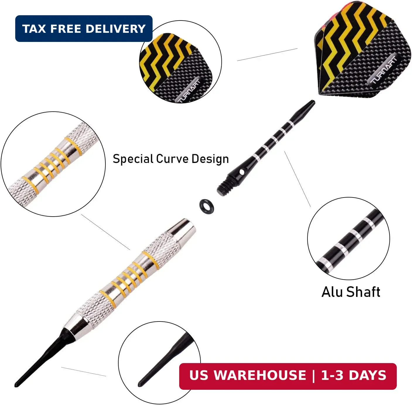 Darts Plastic Tip - Professional Soft Tip Darts Set for Electronic Dartb