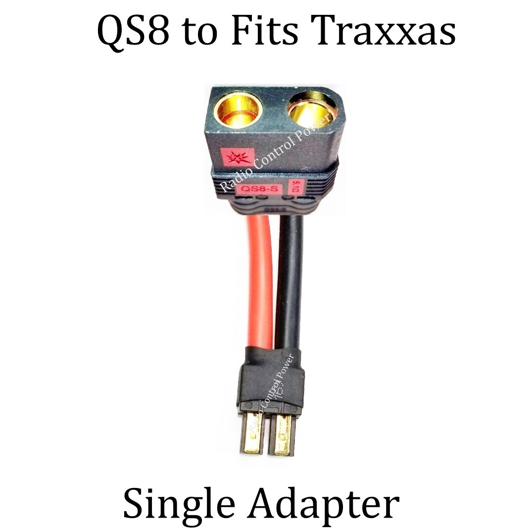 RCP-QS8 Fits Traxxas Connector F to M Single Wired 8 awg, 10 awg, 12 awg Adapter