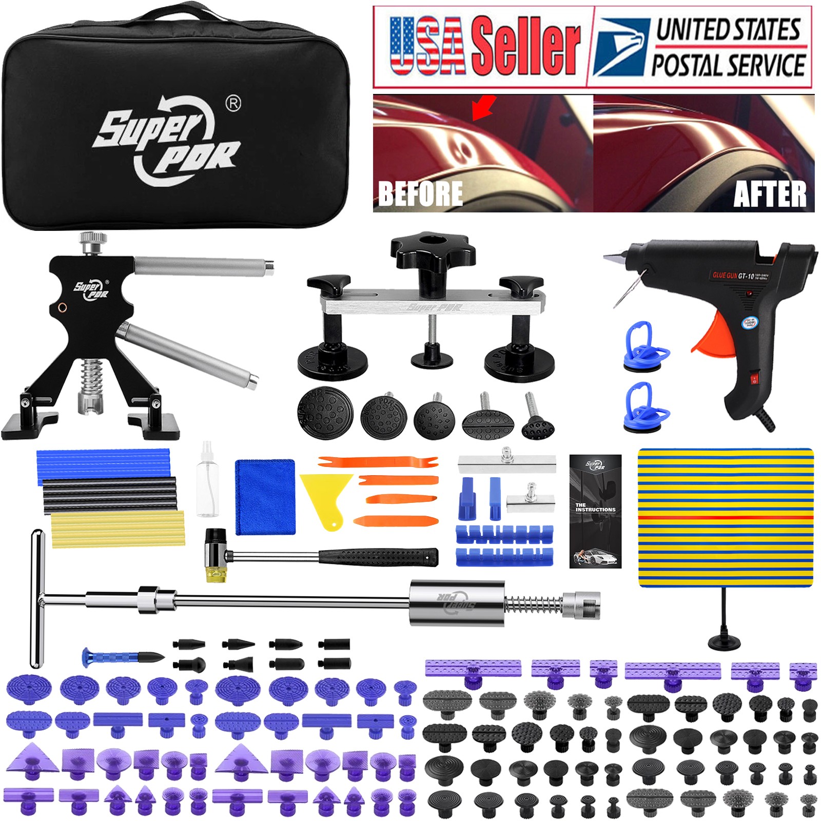 PDR Car Body Dent Puller Auto Damage Repair Tools Paintless Hail Remover Kit