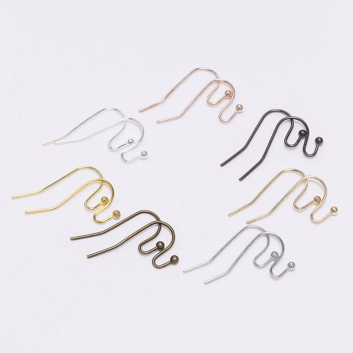 100pcs 21x16mm 7 Colors Metal Ear Pin Wire Hooks DIY Earring Findings Making DIY