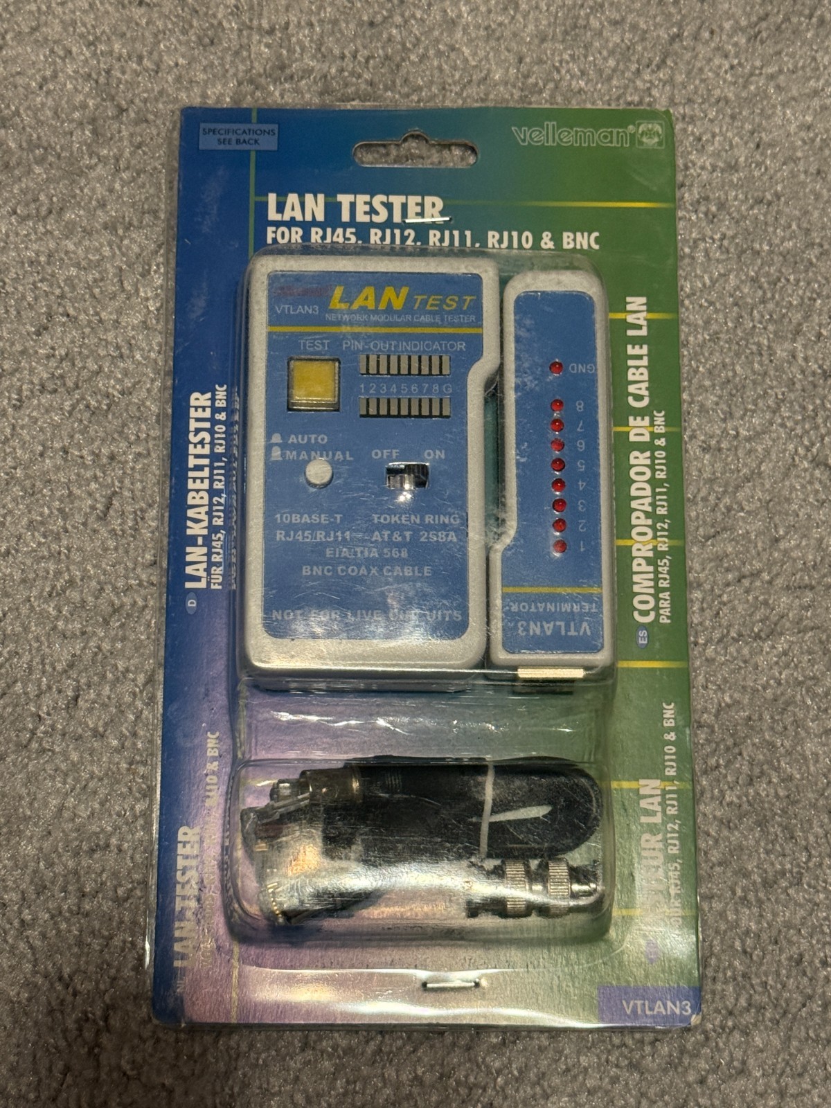 Velleman Lan Tester VTLAN3 Modular Cable Tester