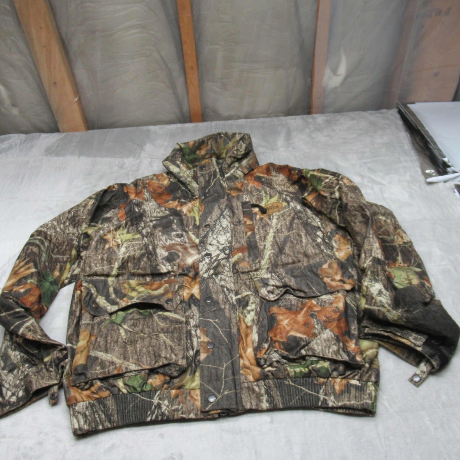 Mossy Oak Jacket Mens XL Brown Break Up Camo New Break Up Hooded Rain Wind Hunt