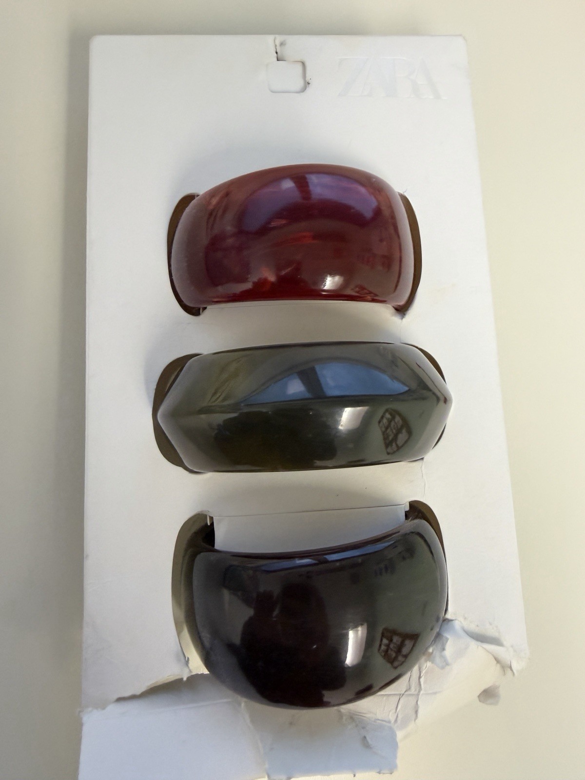 ZARA Resin Chunky Bracelet Set Of 3 Bohemian Boho Hippie NEW