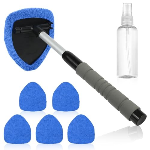 6 Pcs Windshield Cleaning Tool, Car Window Cleaner Kit triangle Blue - Triangle