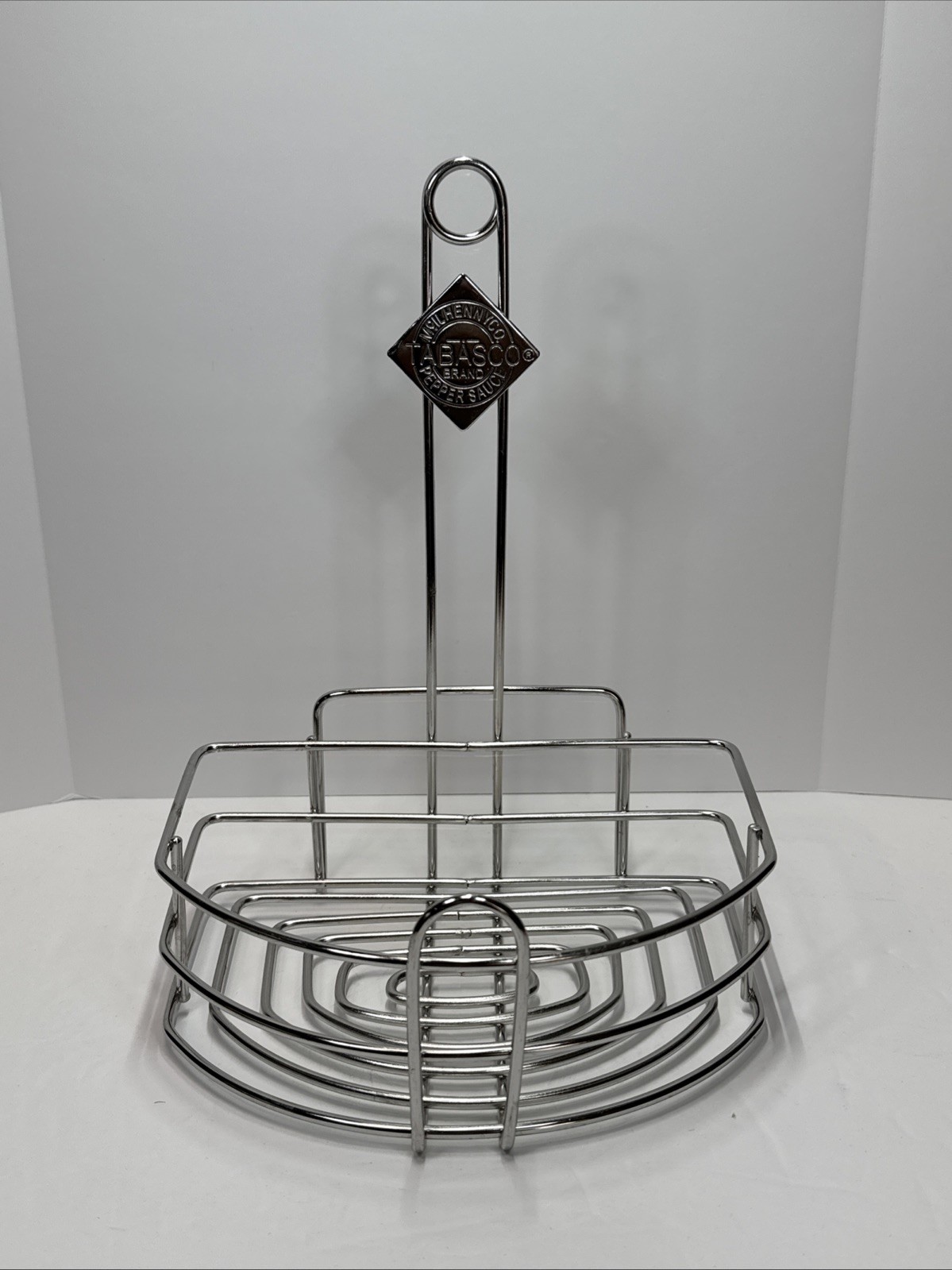 Tabasco Restaurant Metal Wire Basket Condiment Caddy Menu Holder 11 Inch Tall