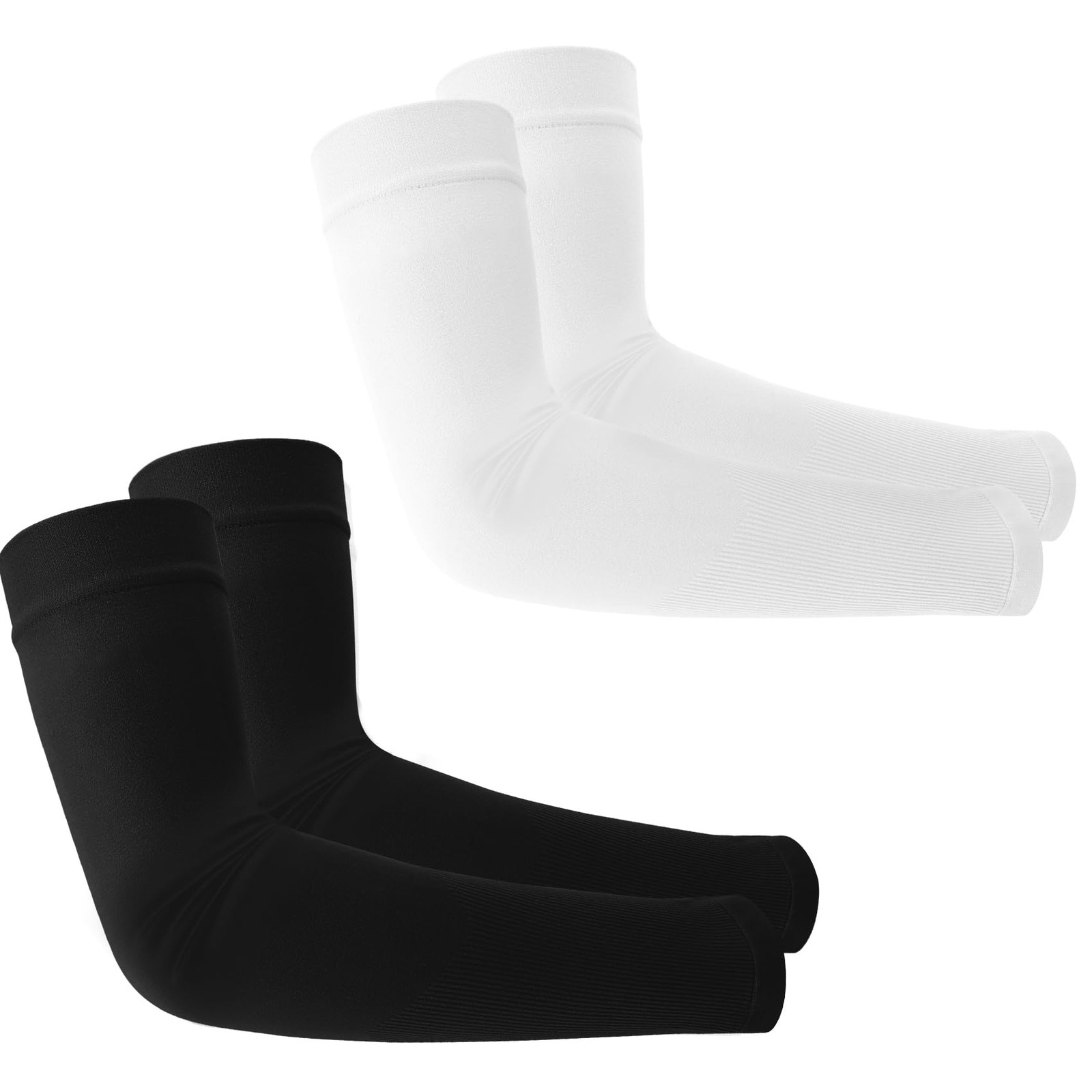 2 Pair Arm Seleeves for Men Women Sport Gaming Tattoo 2 pairs, Black+white