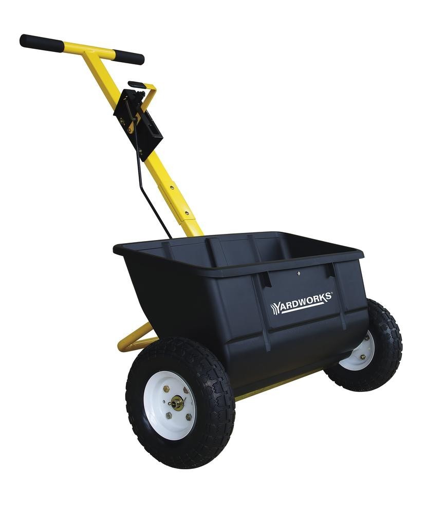 Heavy Duty 75 lb Classic Drop Spreader Seed Granular Fertilizer Push Hopper Tool