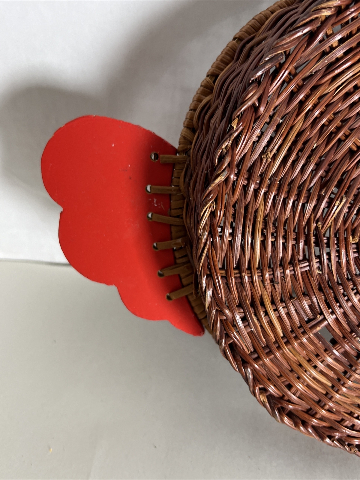 Rooster Design Wicker Brown Basket