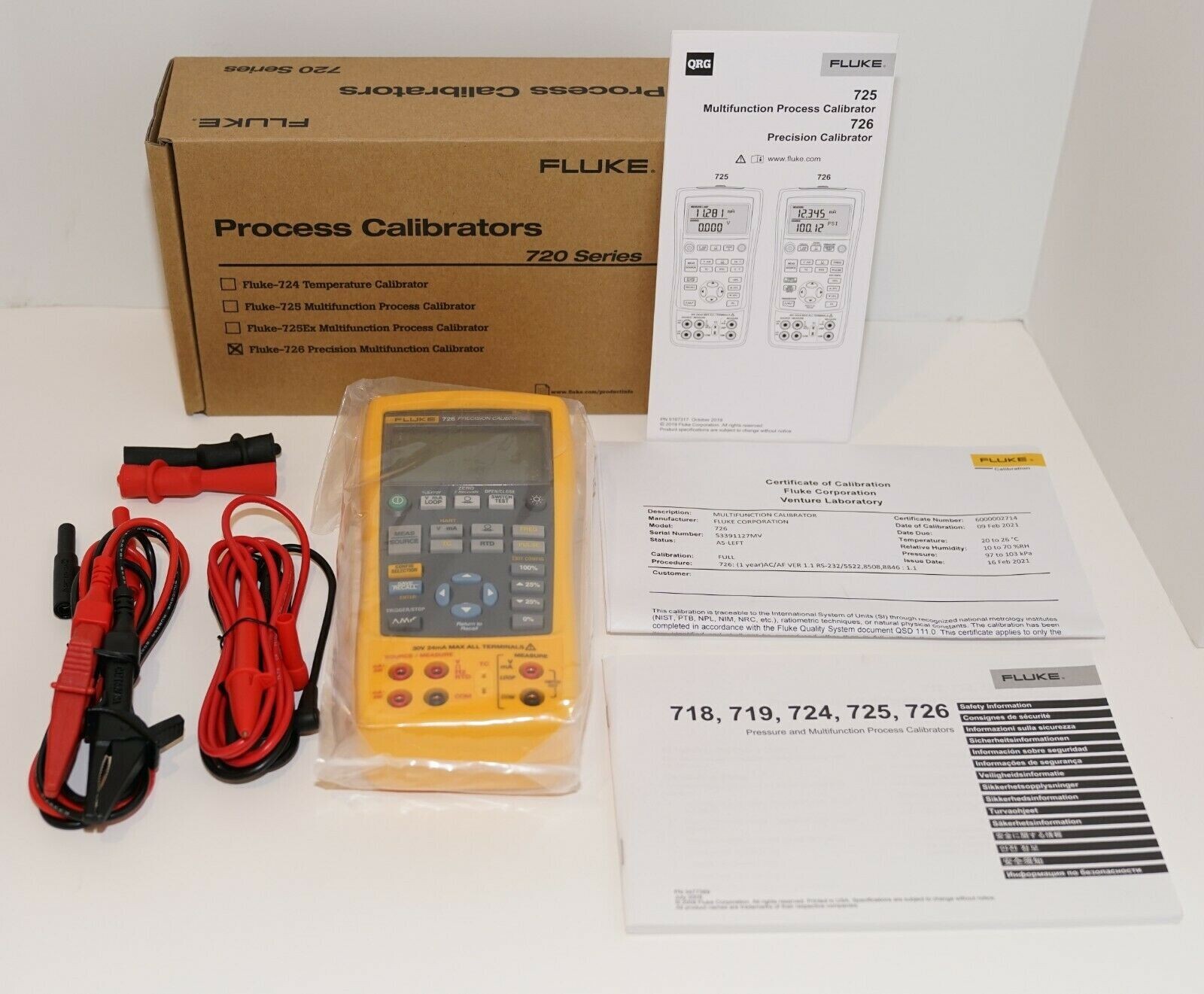 FLUKE 726 PRECISION MULTIFUNCTION PROCESS LOOP MA VOLT MV CALIBRATOR NEW USA 24