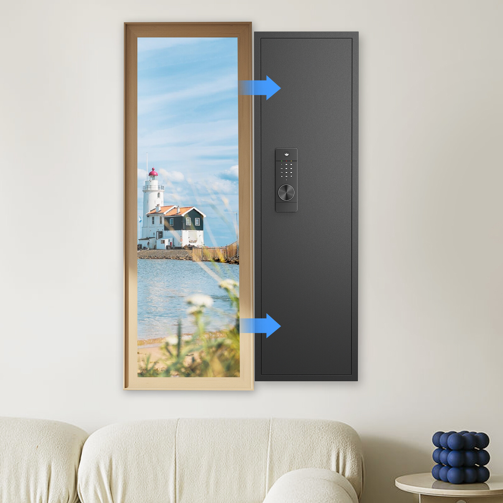 53" Digital Hidden Wall Safe Between Studs Wall Gun Safe for Rifles