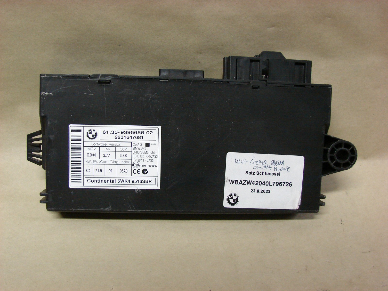 MINI COOPER COMFORT CONTROL MODULE  61.35.9.395.656-02