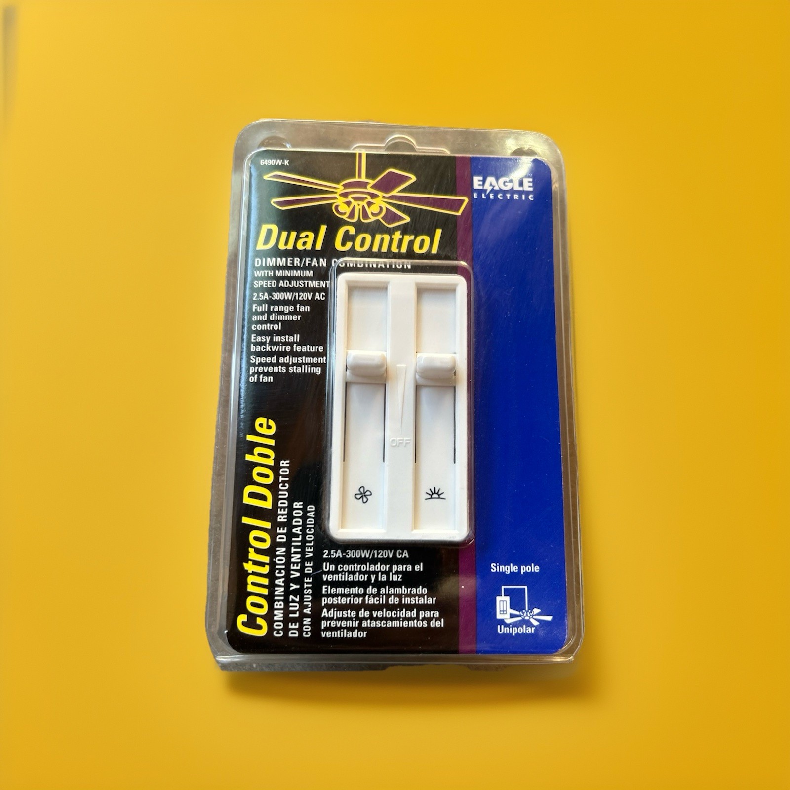 🔥1 Unit ~ Eagle Electric 6490W-K Dual Control Dimmer Combination🔥