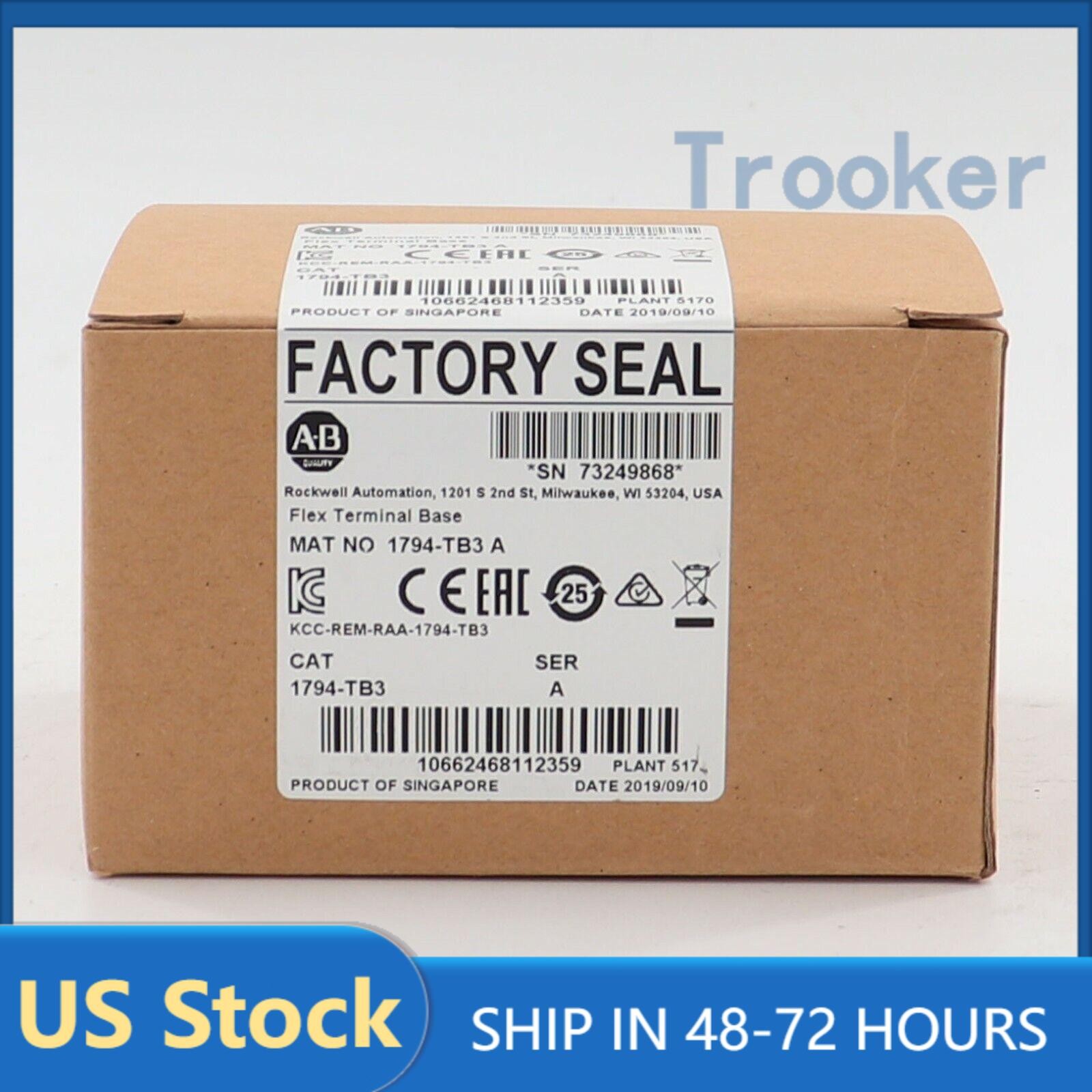New Factory Sealed 1794-TB3 /A Flex Terminal Base Module 1794TB3 US