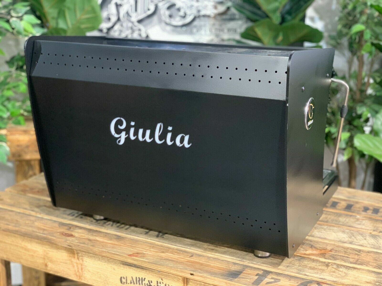 BRUGNETTI GUILIA MANUFACTUM 2 GROUP BLACK ESPRESSO COFFEE MACHINE COMMERCIAL