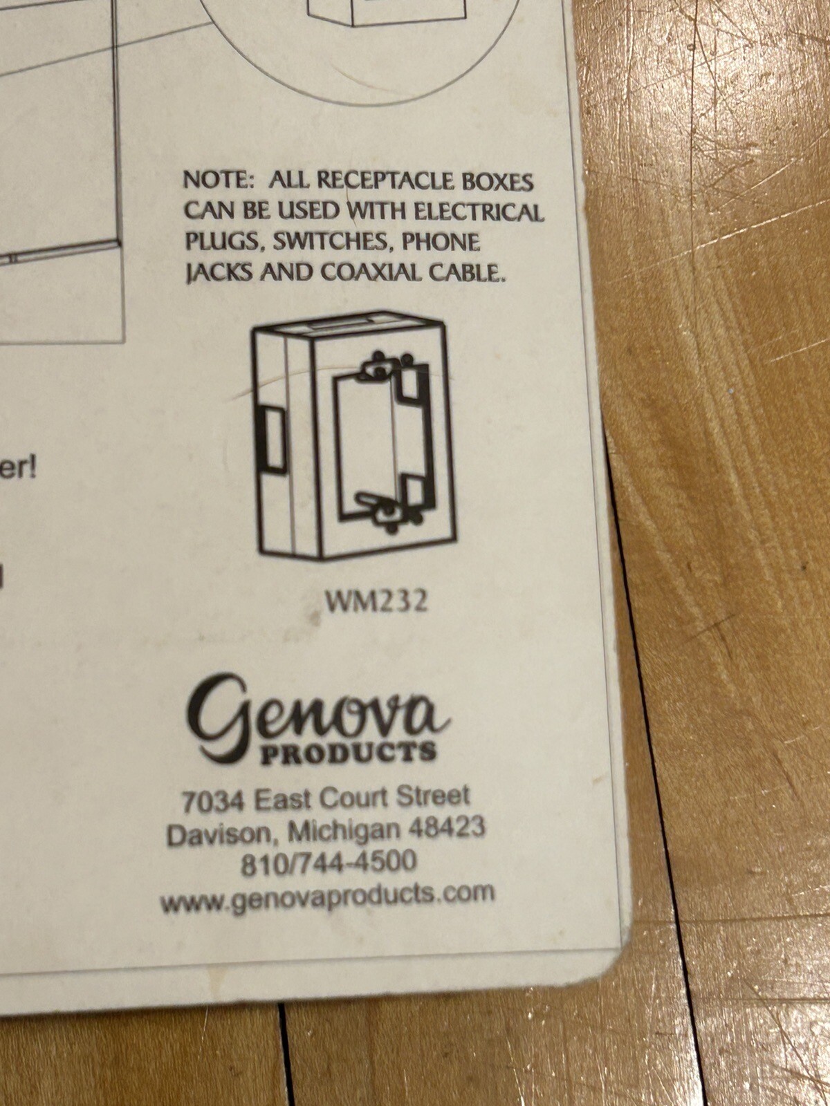 GENOVA WM232 WALL SWITCH AND RECEPTACLE BOX - NEW IN PACKAGE