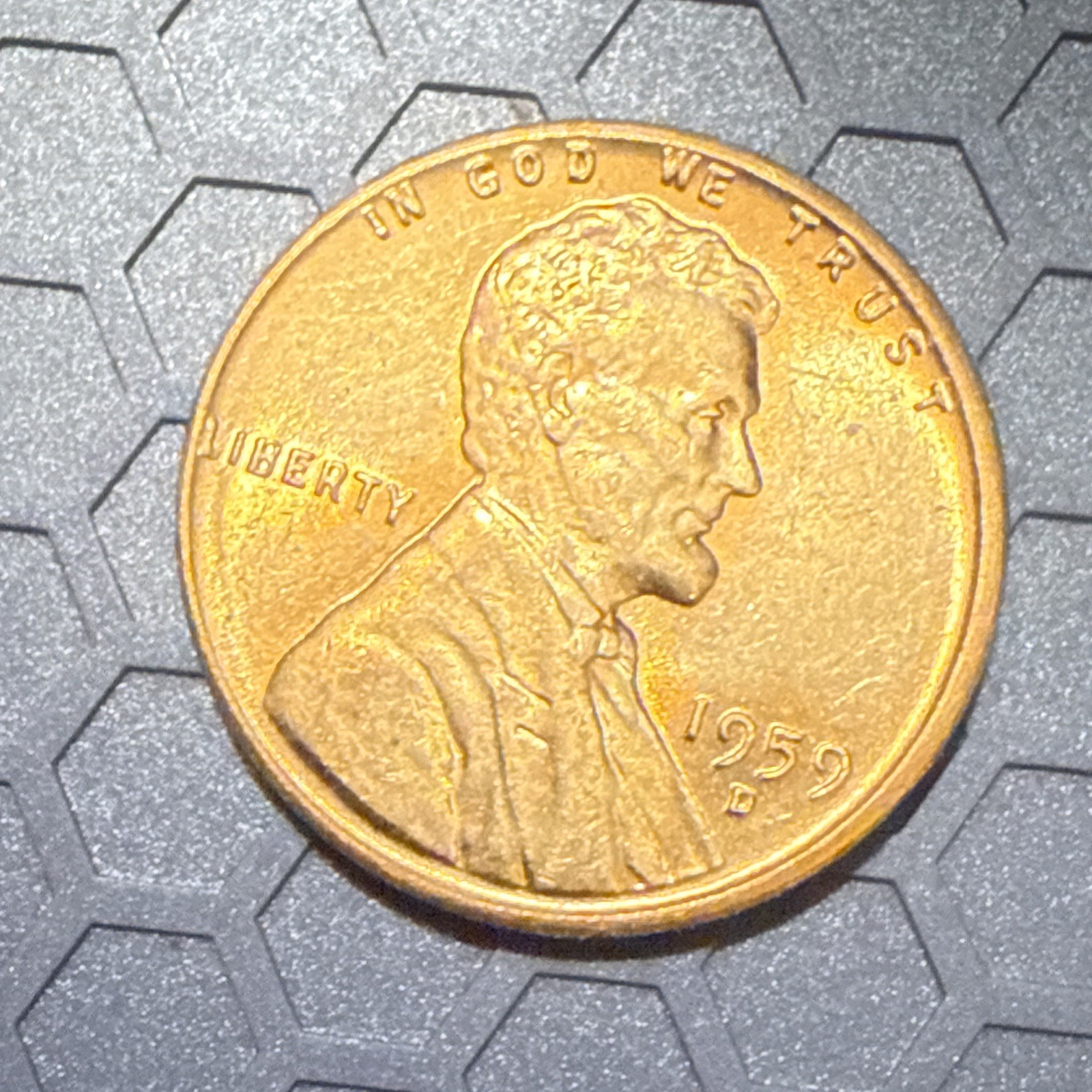 1959 D Red Lincoln penny
