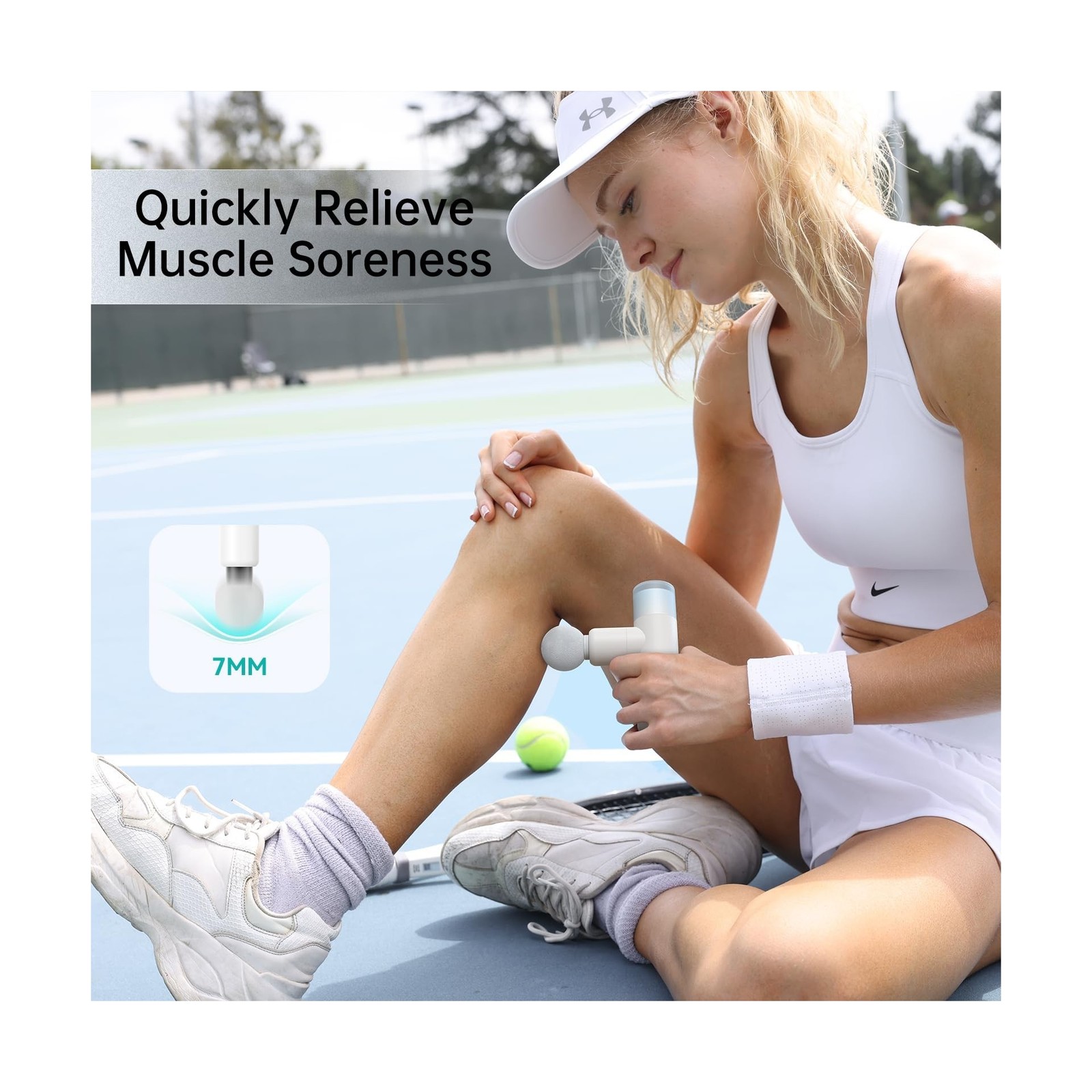 opove M3 Mini Massage Gun for Back Pain Relief, with Facial Mode, 7mm Amplitu...
