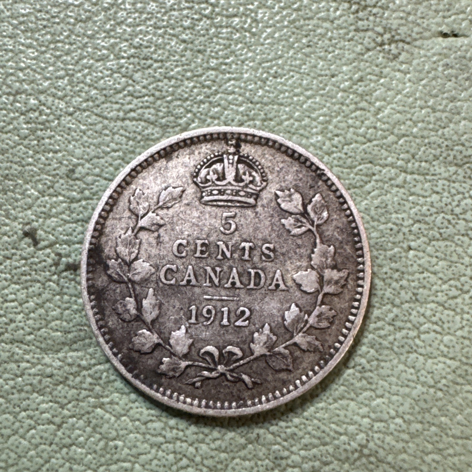 1912 5 Cents CANADA .0346oz Silver .925 KM22 World Coin VF George V