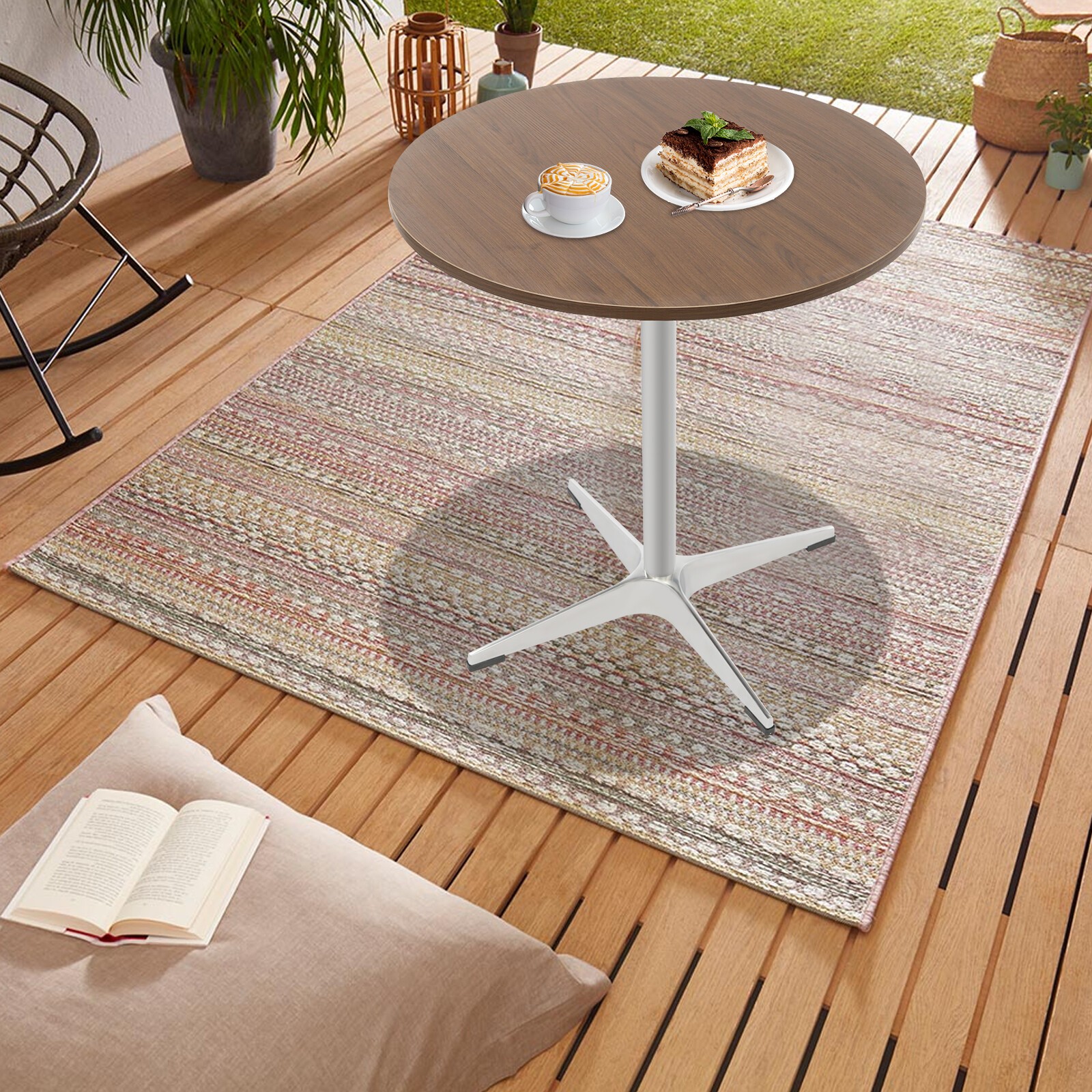 Round Dining Table, Space Saving Dinner Table, Rustic Dining Table