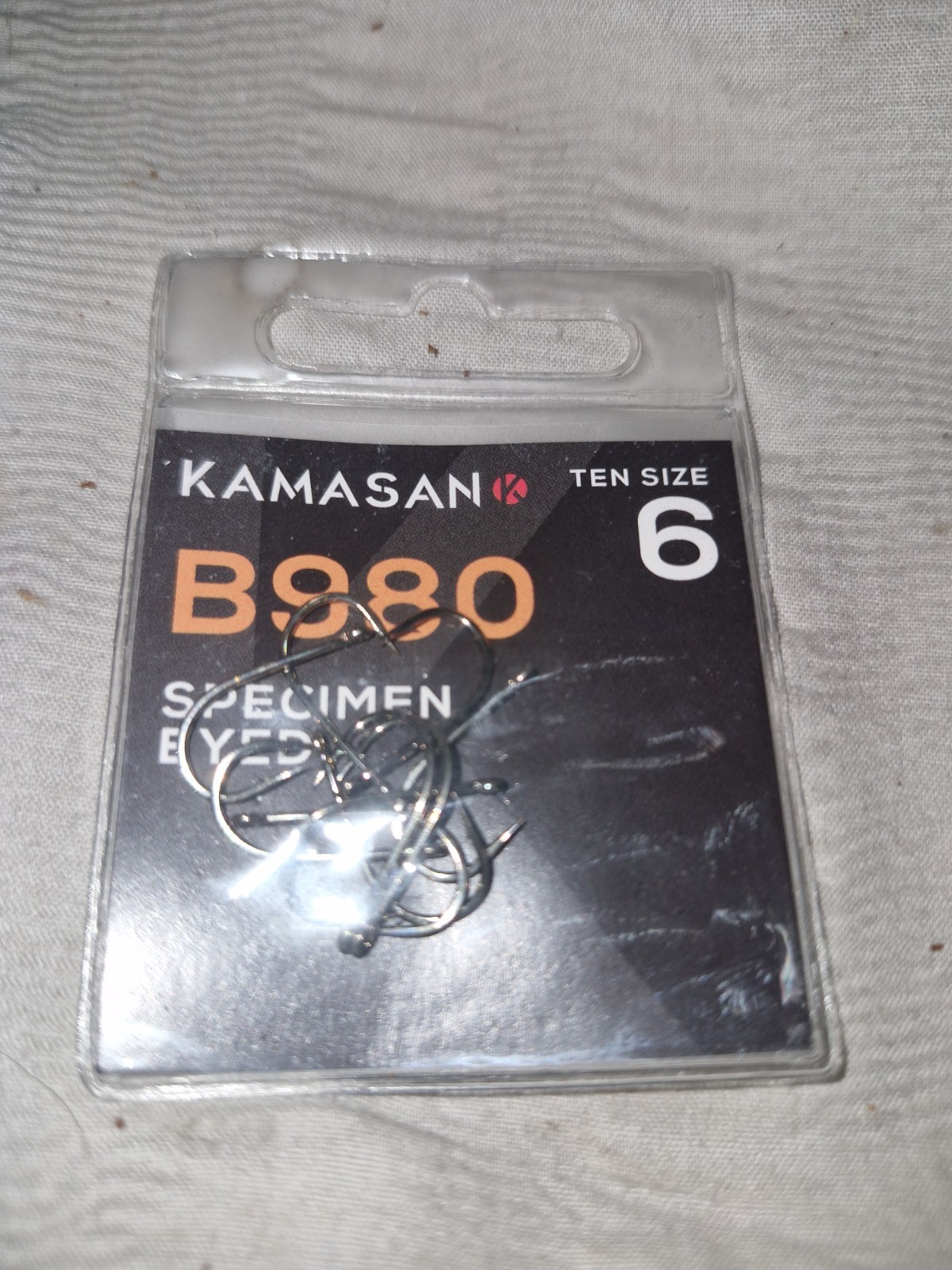 KAMASAN Size 6 HOOKS B980 SPECIMEN EYED BARBED