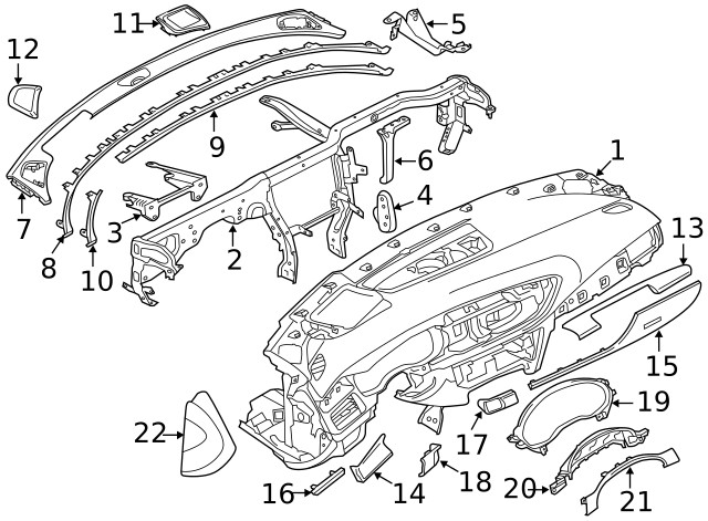 Genuine Audi Instrument Panel Trim Panel 4G1-858-342-AZ3