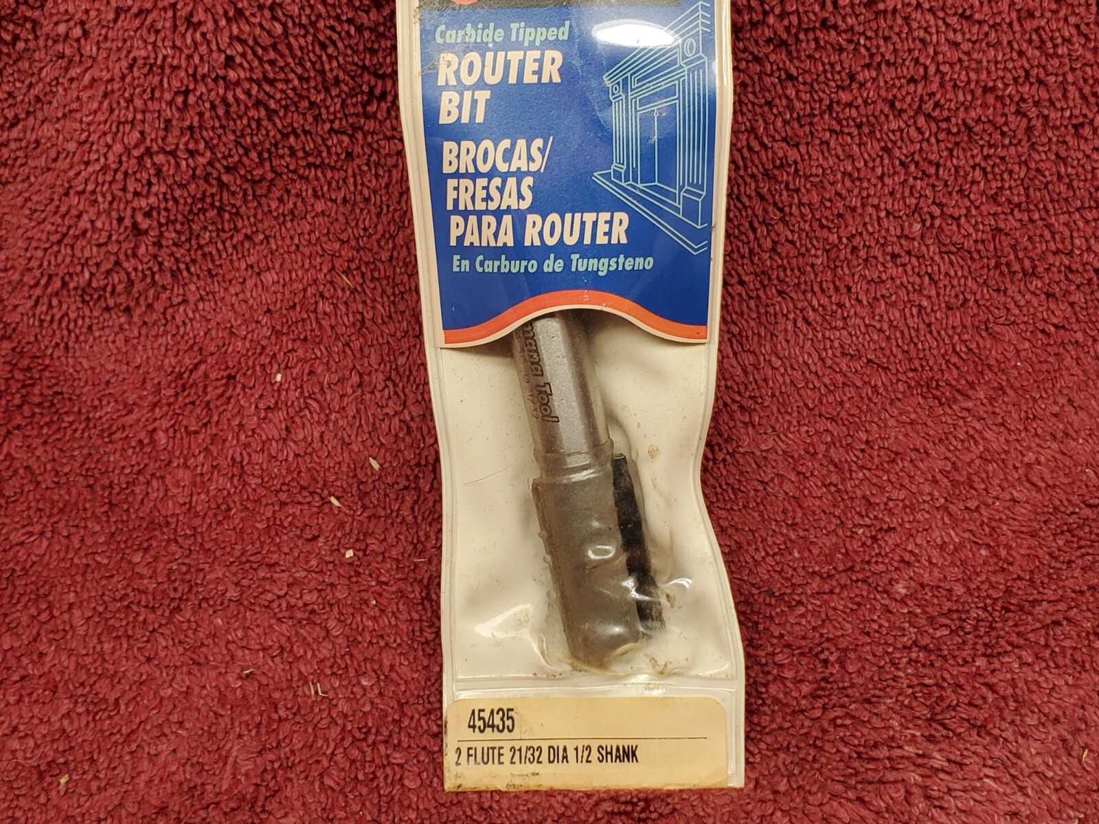 Amana 45435 Carb. Tip Strt. Plunge High Prod. 21/32" D x 1-1/4" CH x 1/2" Shank