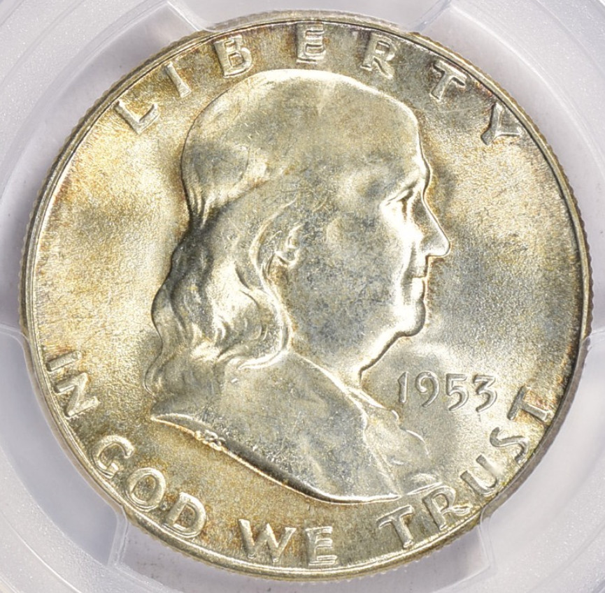 1953-S FRANKLIN HALF DOLLAR PCGS MS65