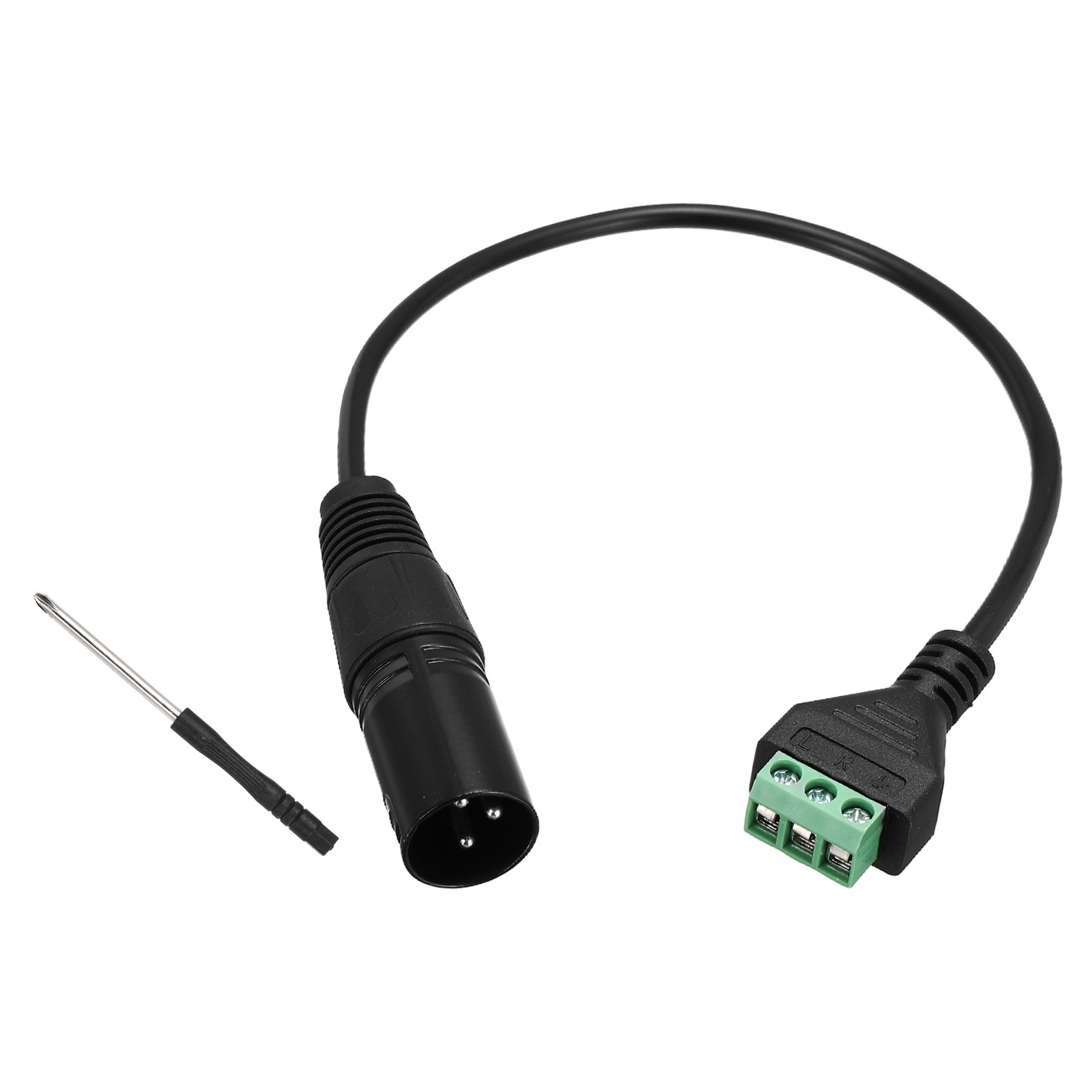 XLR Male Connector to 3 Pin Screw Terminal Cable Pack of 1