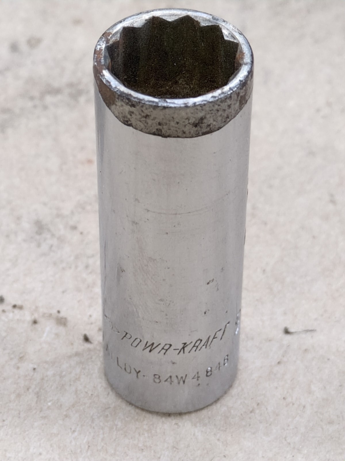 POWR-KRAFT MONTGOMERY WARD 84W4848 9/16" DEEP SOCKET 3/8DR 12PT USA  WRIGHT TOOL