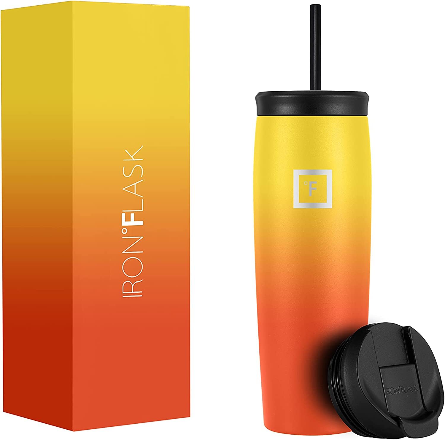 IRON °FLASK Nomad Tumbler -2 Lids (Straw/Flip), Vacuum Insulated Stainless Steel