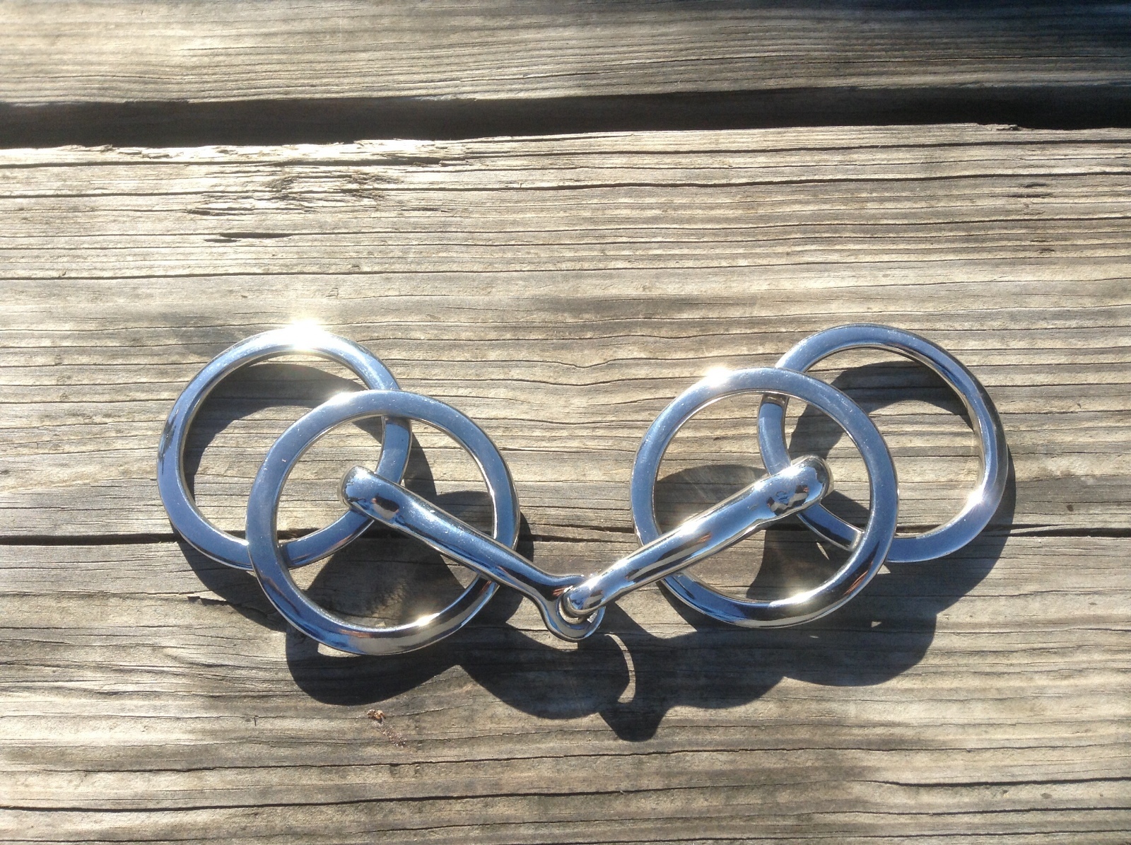 4.75" Wilson double ring snaffle driving /riding bit stainless steel