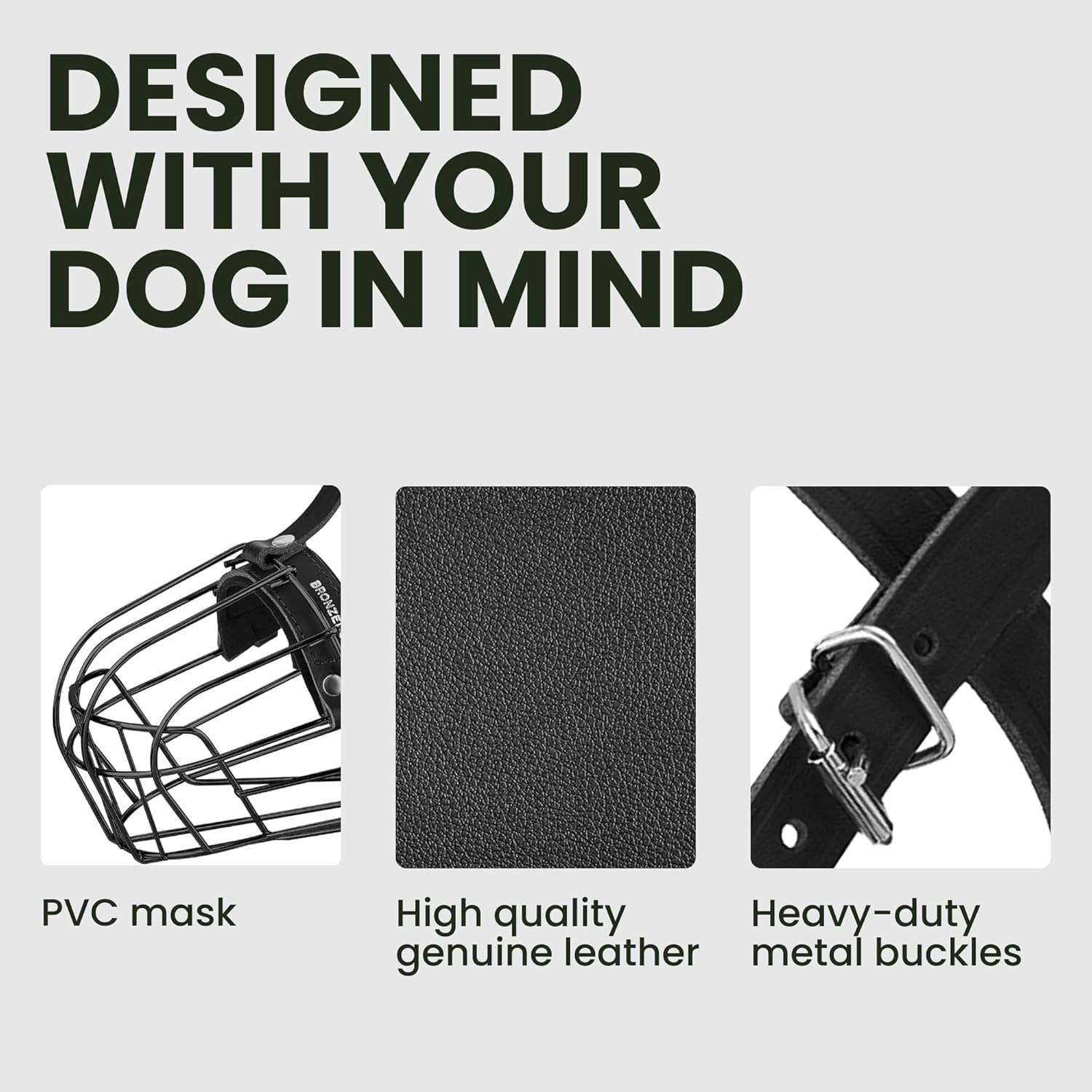Safety First: Breathable Wire Basket Muzzle for Large Breeds with Adjustable Fit