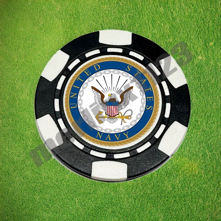 US United States Navy Seal Poker Chip Golf Ball Marker Card Guard